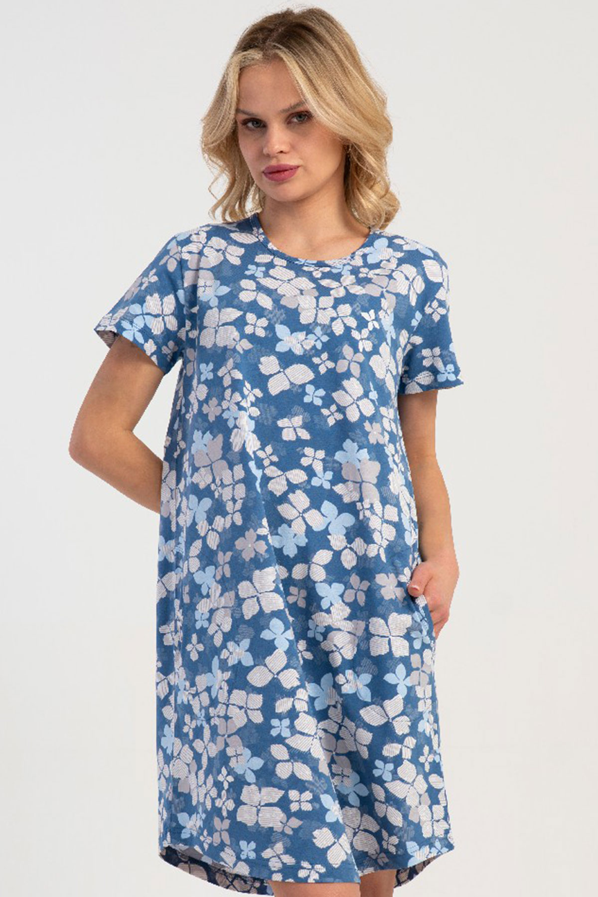 Pamuklu Kadın Kısa Kol Gecelik
