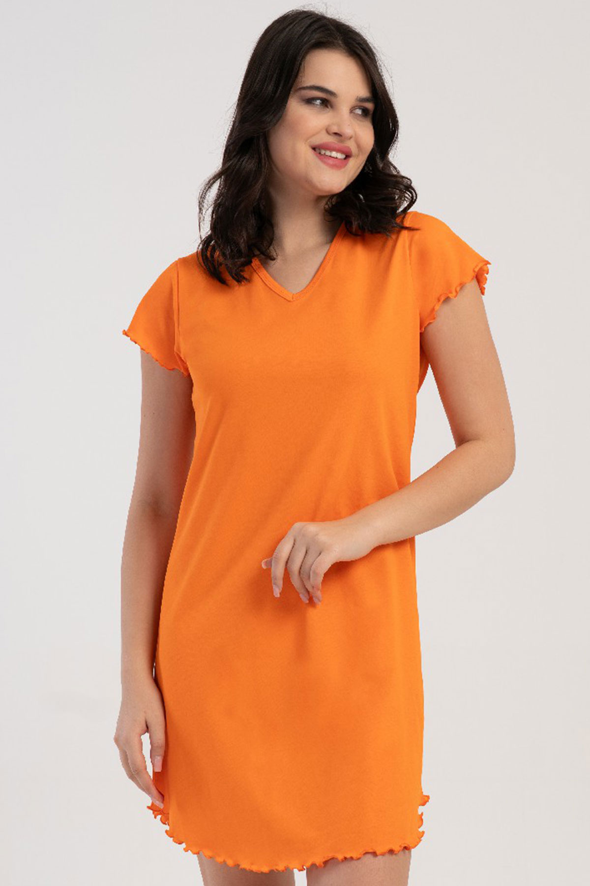 Pamuklu Kadın Kısa Kol Gecelik
