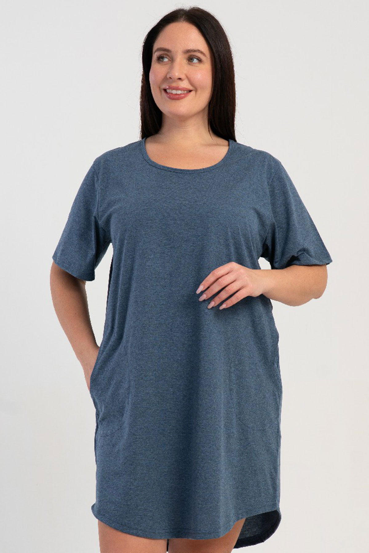 Kadın Büyük Beden Kısa Kol Gecelik
