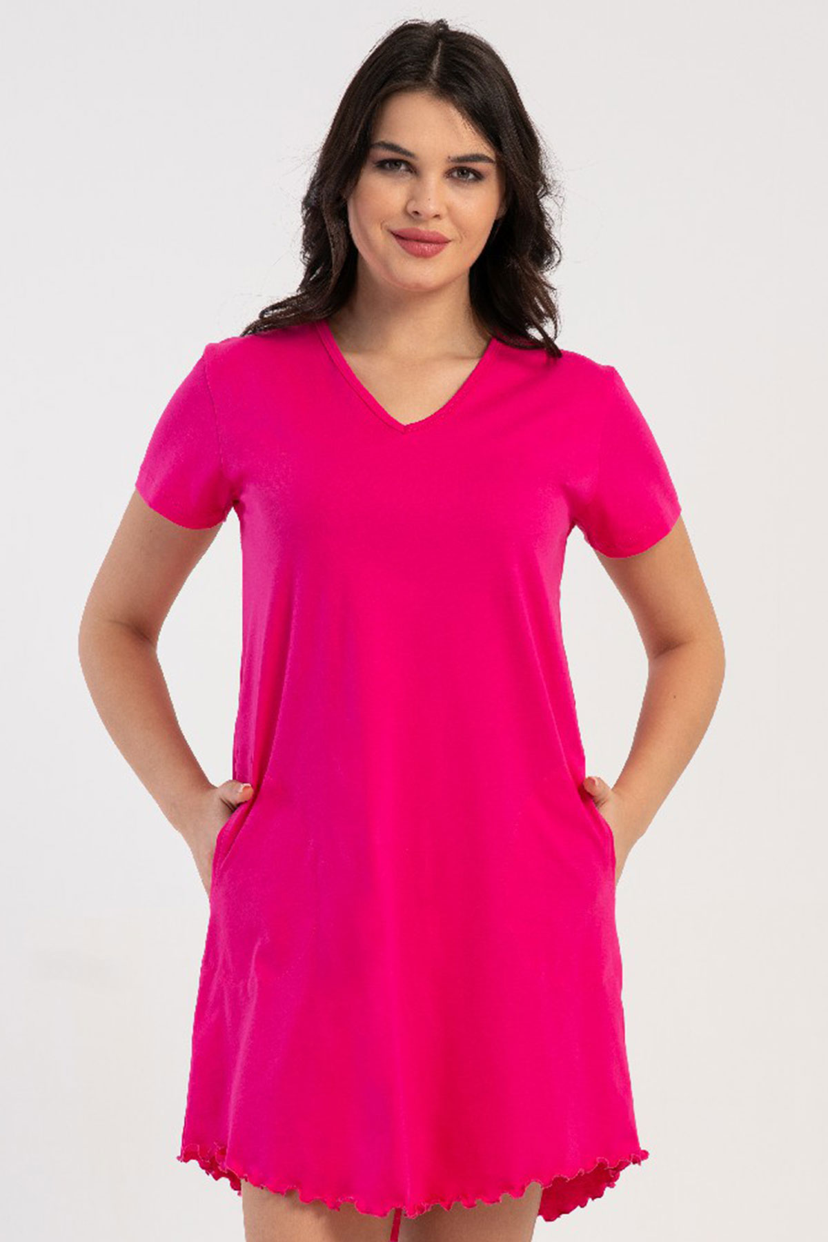 Pamuklu Kadın Kısa Kol Gecelik
