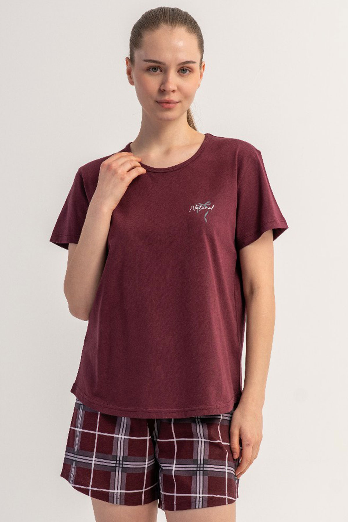 Pamuklu Kadın Kısa Kol Şortlu Pijama Takım
