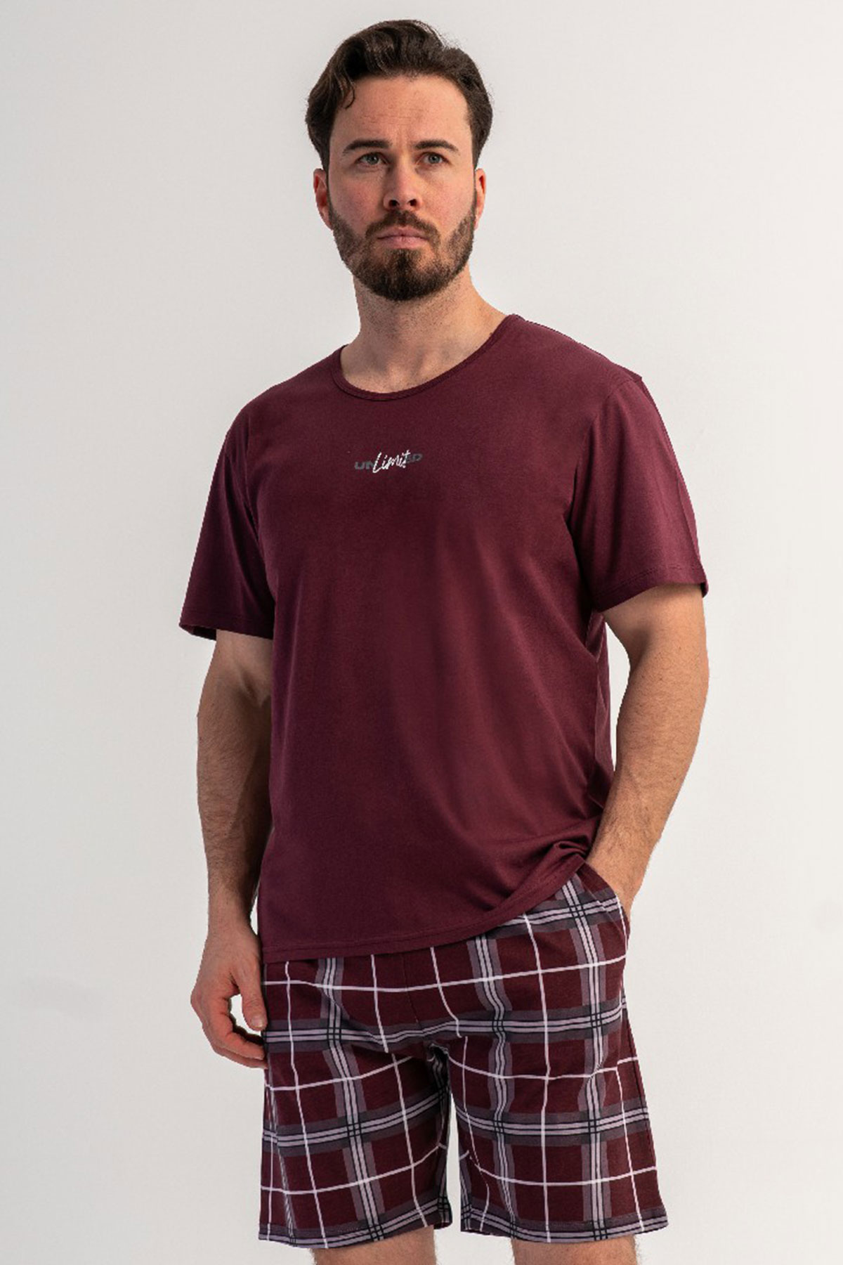 Pamuklu Erkek Büyük Beden Kısa Kol Şortlu Pijama Takım
