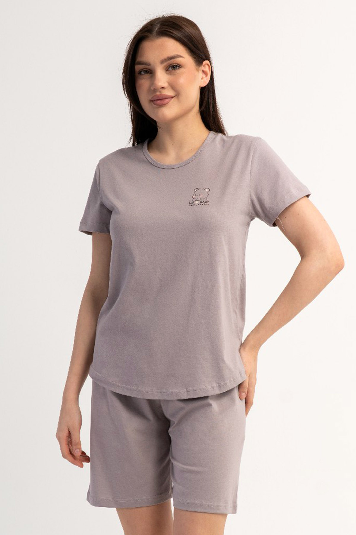 Pamuklu Kadın Kısa Kol Şortlu Pijama Takım
