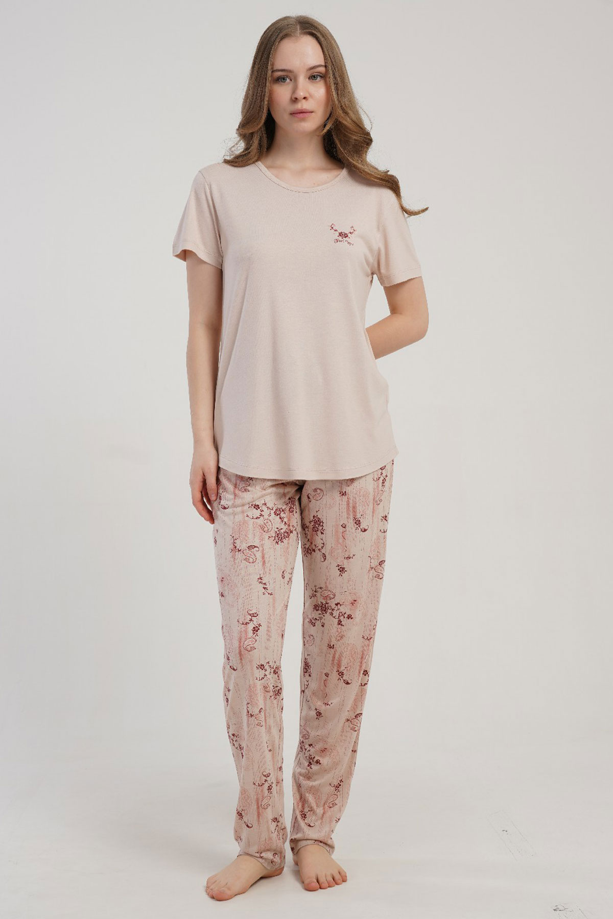 Kadın P.Vıscon Kısa Kol Pijama Takım
