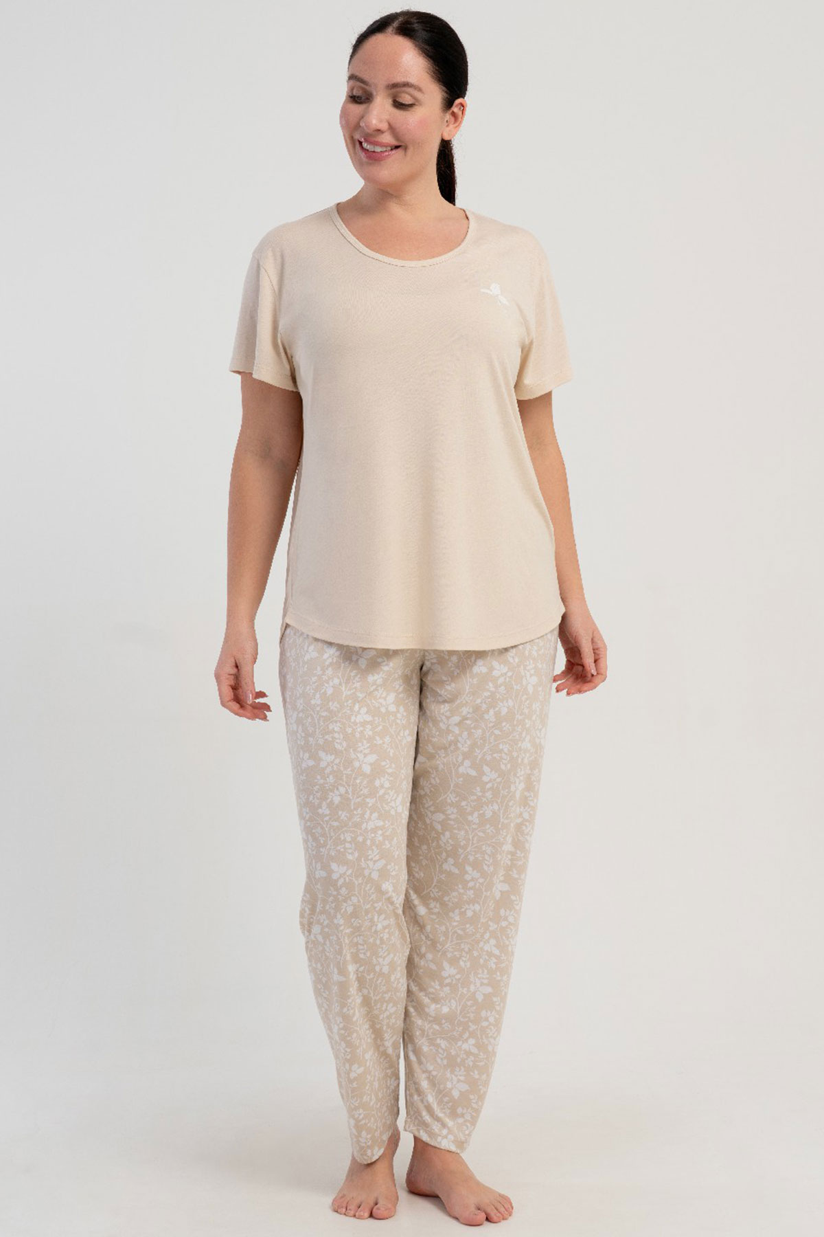 Kadın P.Vıscon Büyük Beden Kısa Kol Pijama Takım
