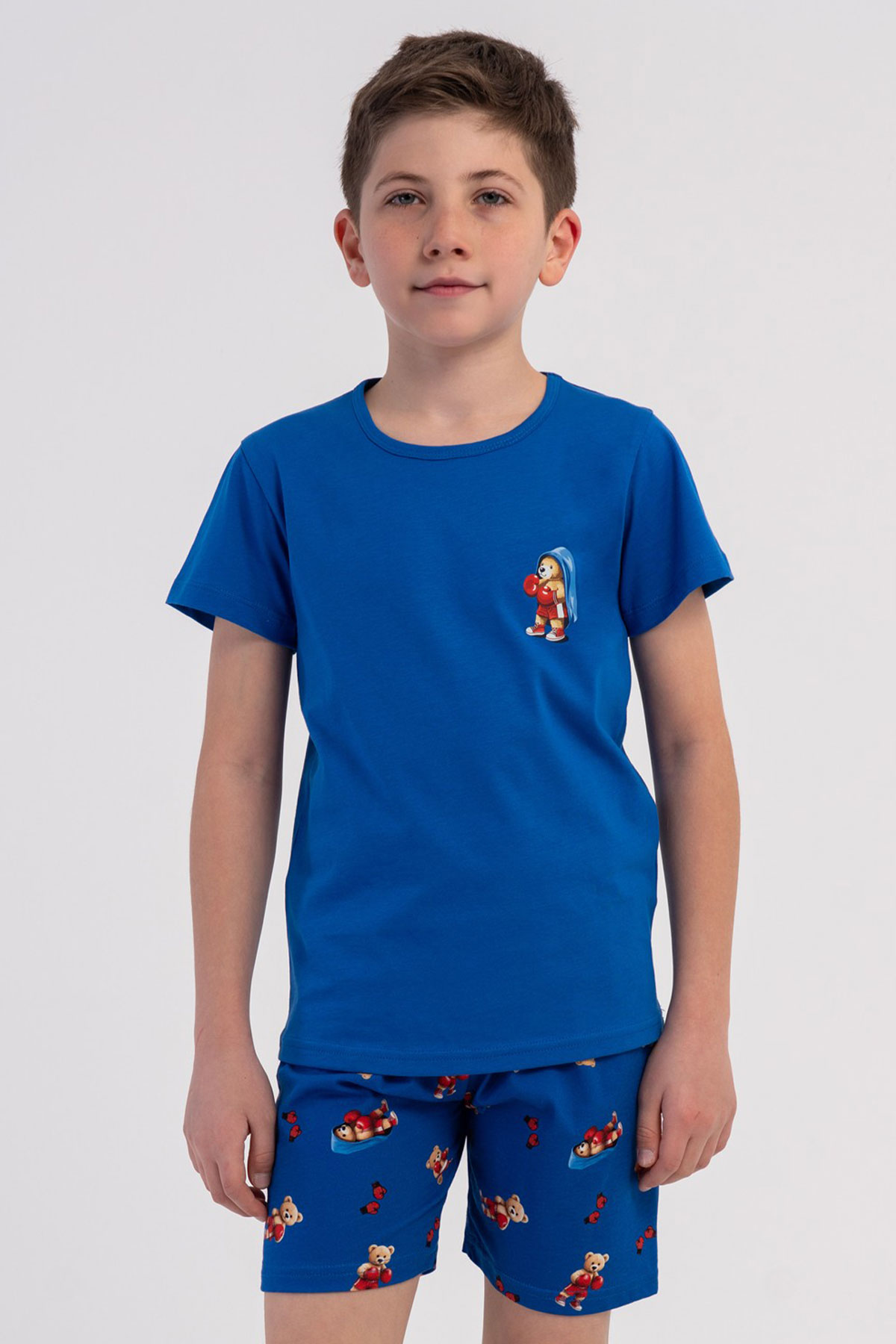 Pamuklu Erkek Çocuk Kısa Kol Şortlu Pijama Takım(5/6-11/12)
