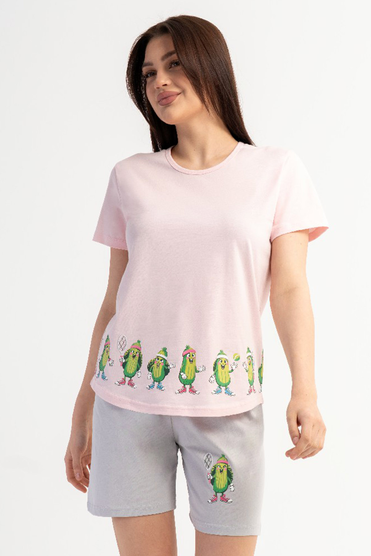 Pamuklu Kadın Kısa Kol Şortlu Pijama Takım
