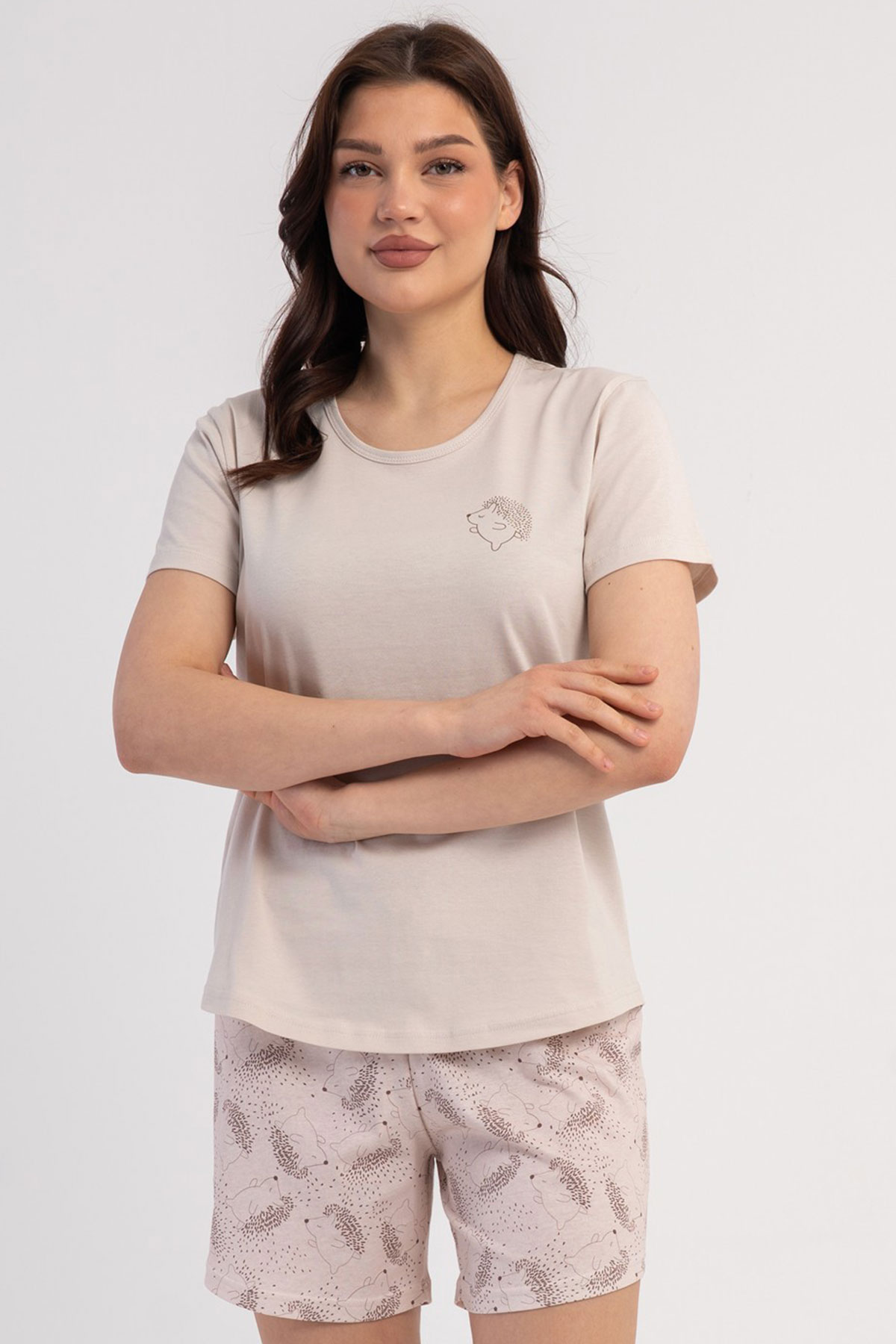 Pamuklu Kadın Kısa Kol Şortlu Pijama Takım
