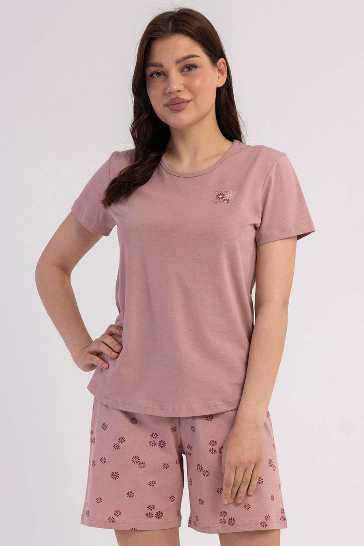 Pamuklu Kadın Kısa Kol Şortlu Pijama Takım
