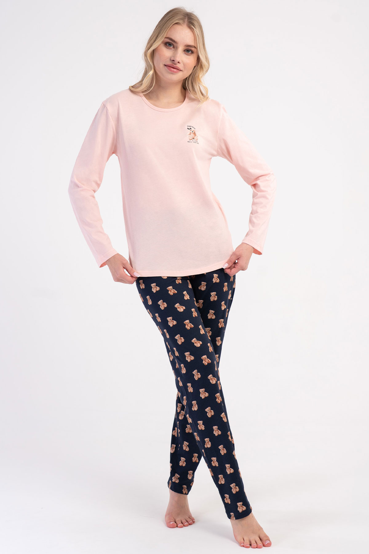Pamuklu Kadın Uzun Kol Pijama Takım
