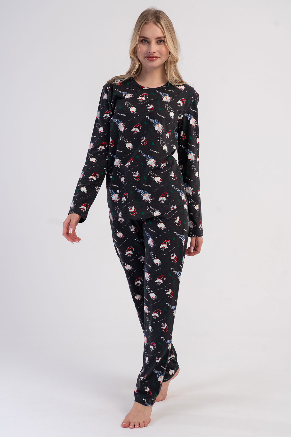 Pamuklu Kadın Uzun Kol Pijama Takım
